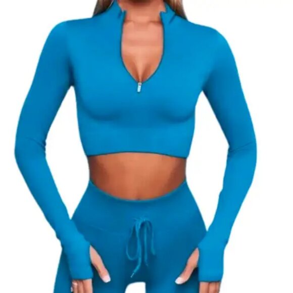 Long Sleeve Seamless Yoga Set - Picture 4 of 16